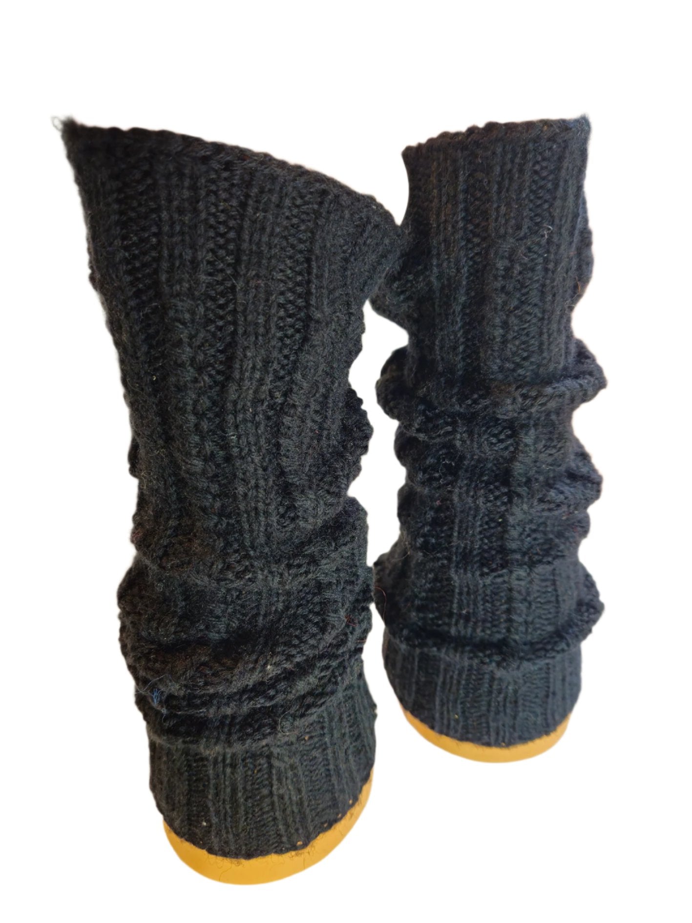 №S015. Wool knee high leg warmers. (Black color) (RTS)