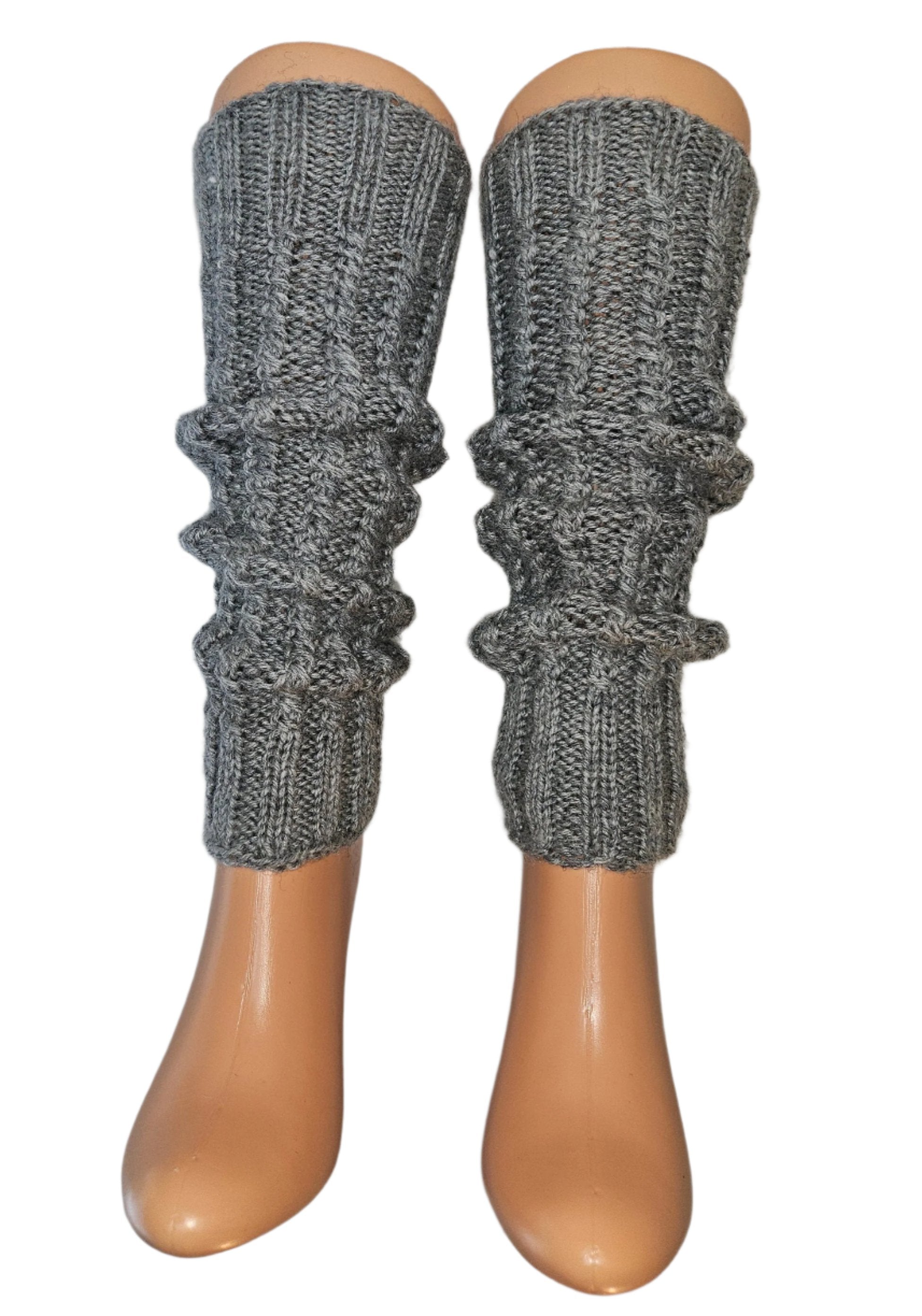 №S016. Wool knee high leg warmers. (Gray color) (RTS)