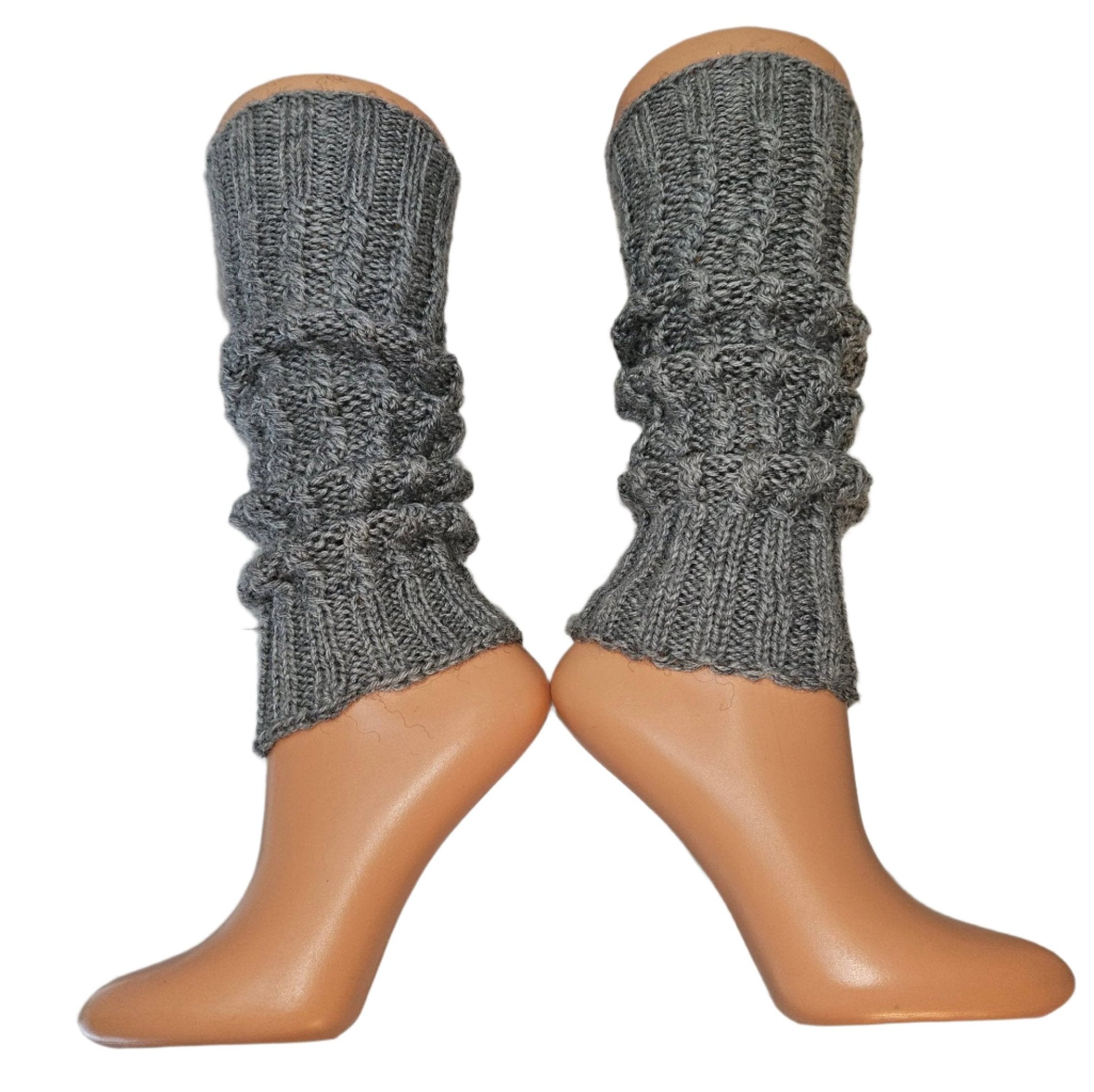 №S016. Wool knee high leg warmers. (Gray color) (RTS)