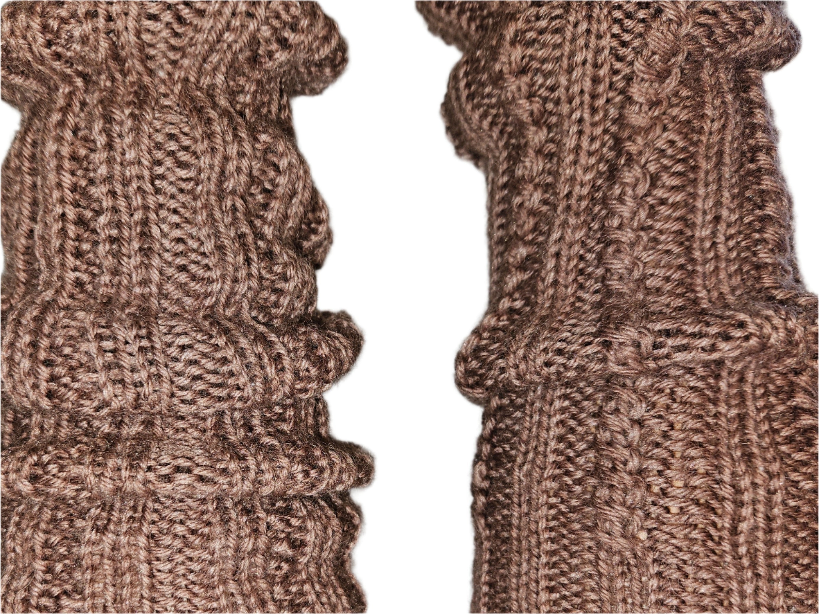 №S018. Knee high Wool leg warmers. (Brown color) (RTS)