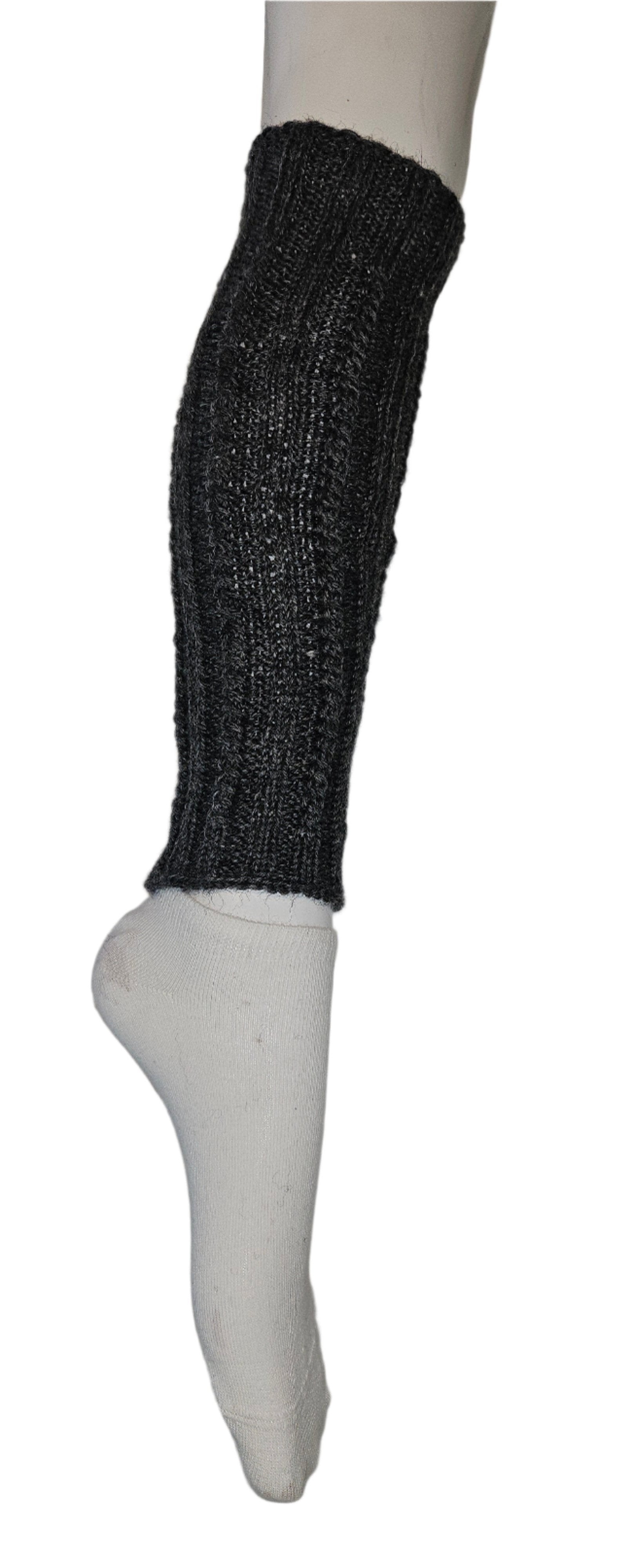 №S019. Wool knee high leg warmers. (Dark grey color) (RTS)