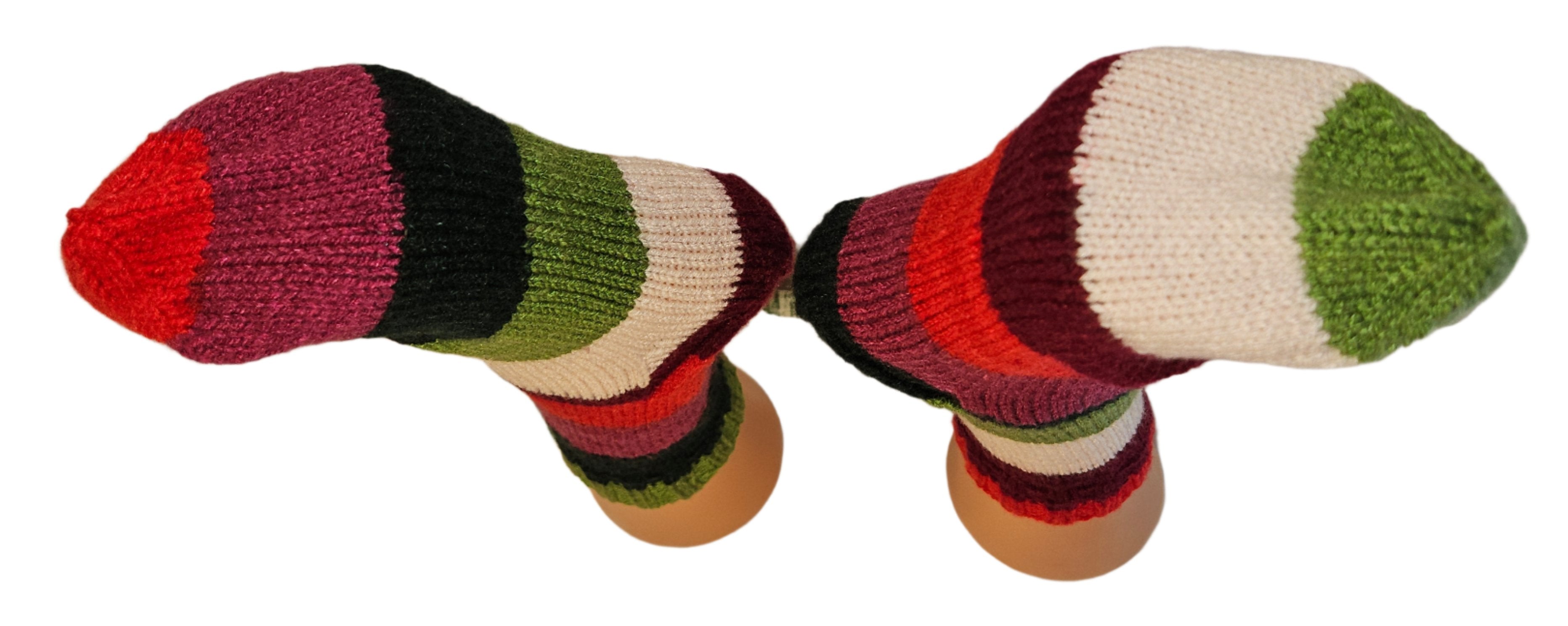 №S021. Hand Knitted Wool socks. (Christmas family) (RTS)