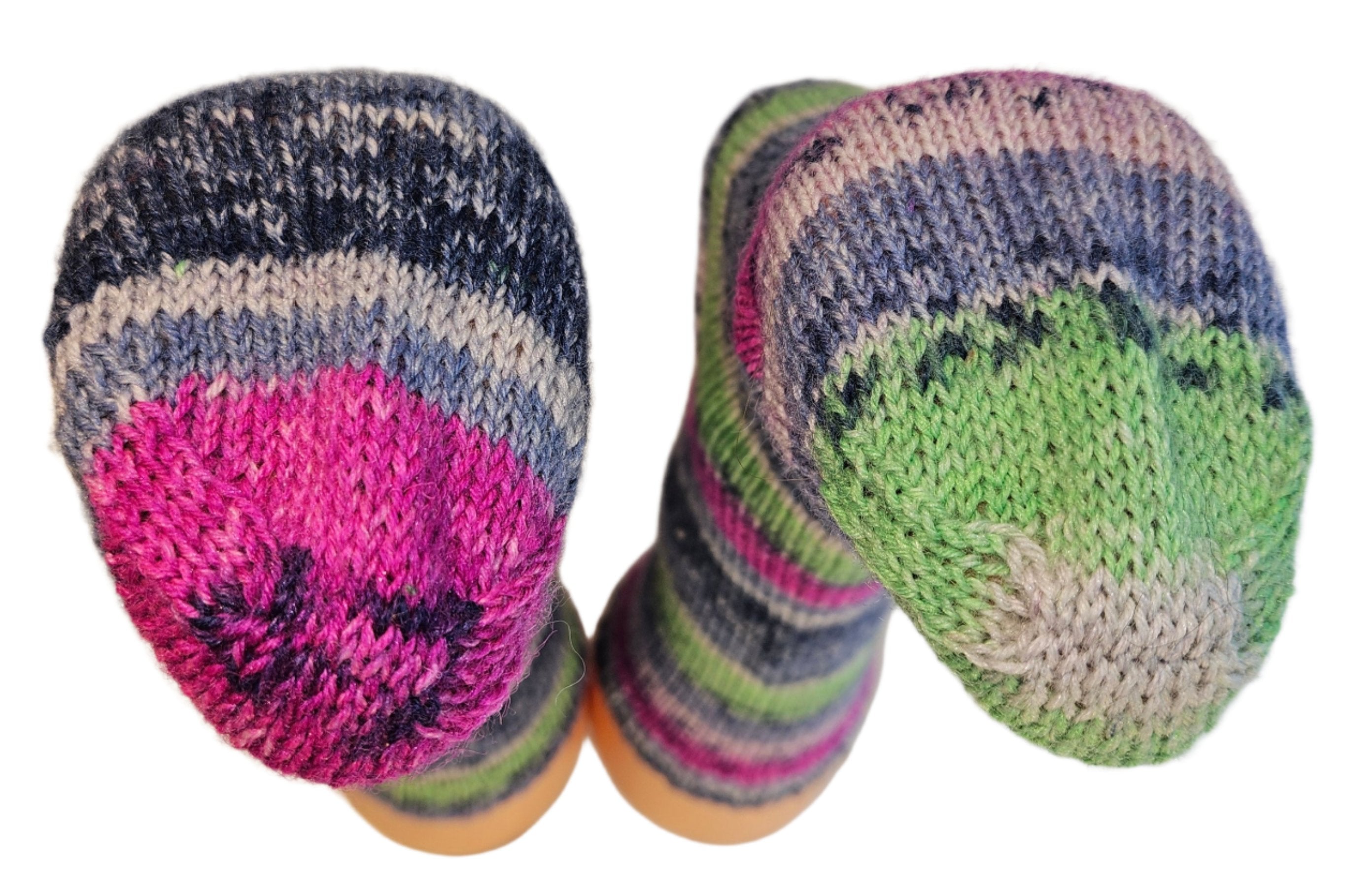 №S022. Hand Knitted Wool socks. (Sunrise) (RTS)