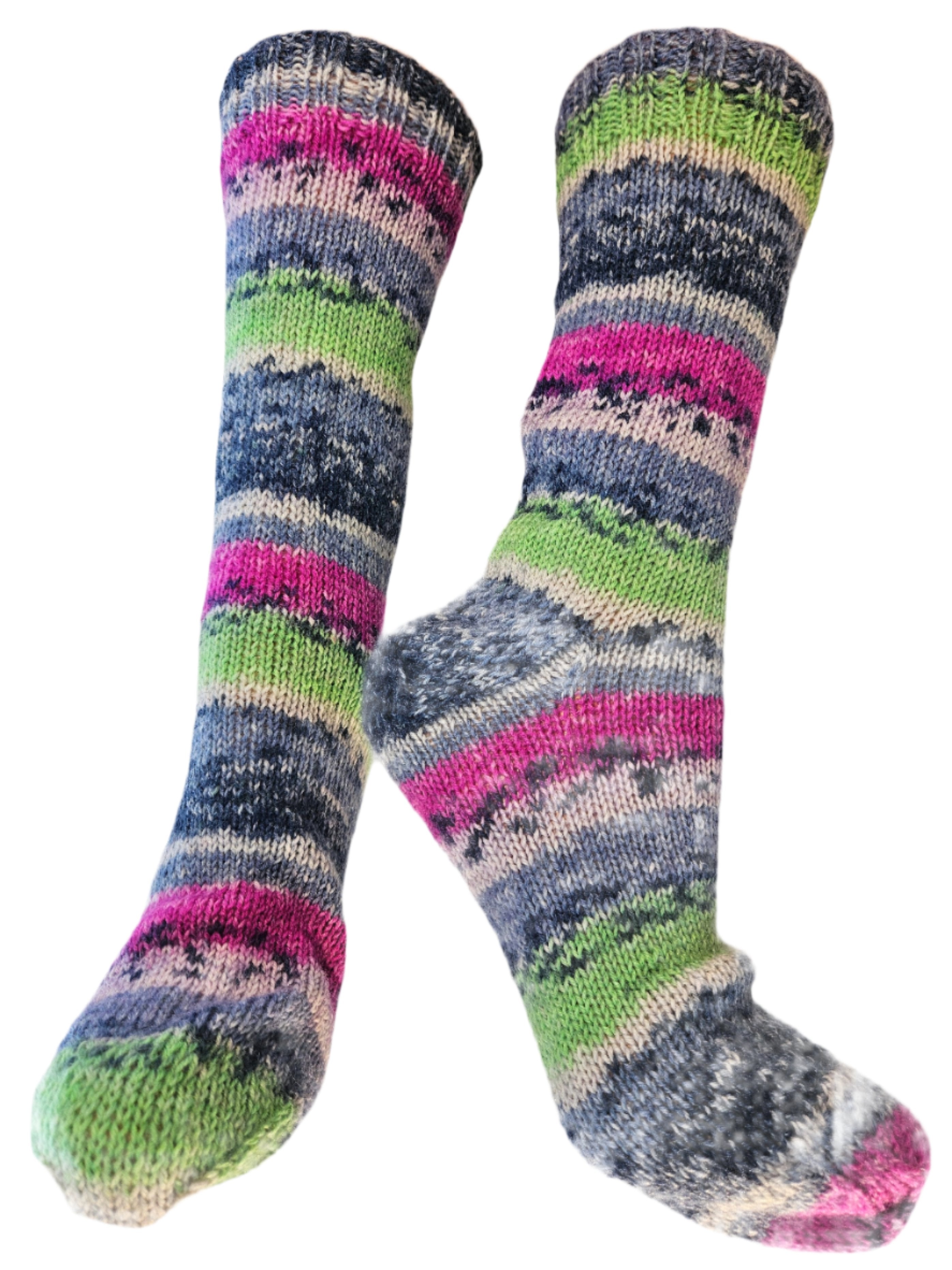 №S022. Hand Knitted Wool socks. (Sunrise) (RTS)