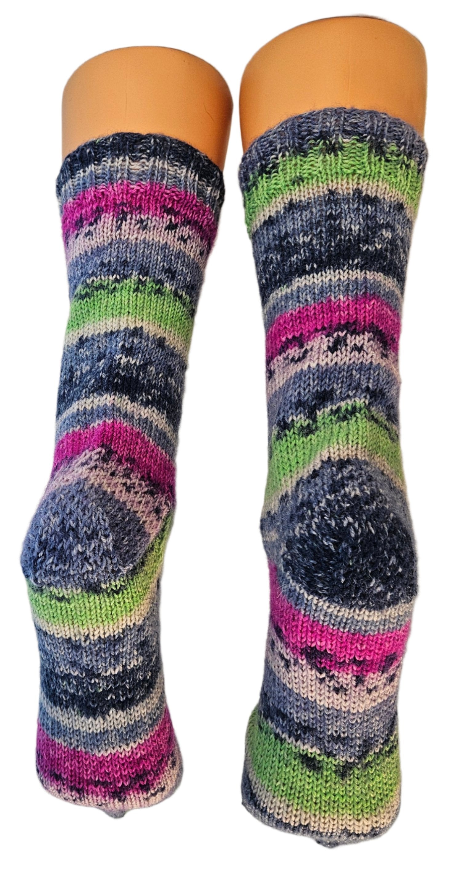 №S022. Hand Knitted Wool socks. (Sunrise) (RTS)