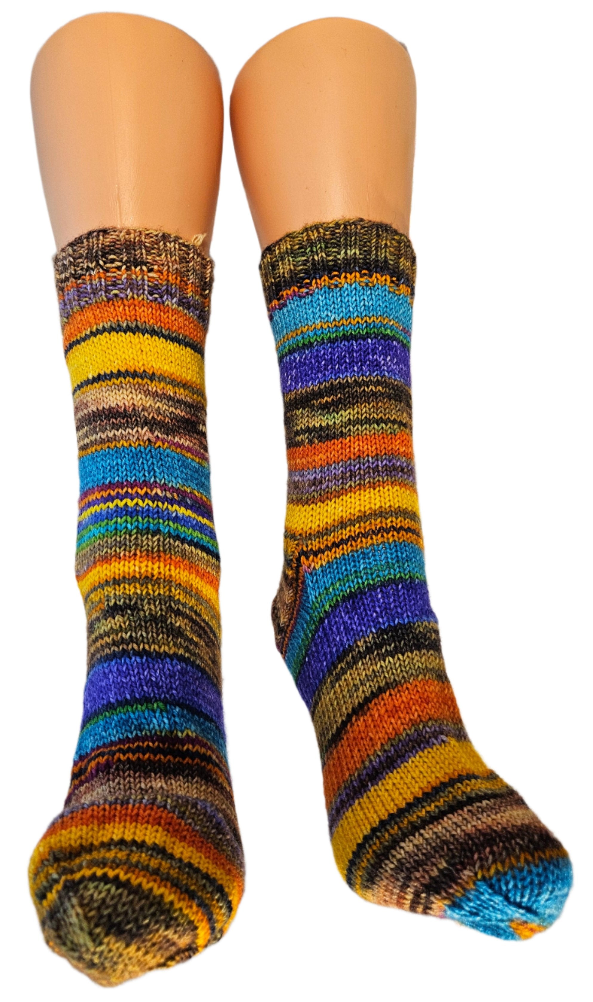 №S023. Hand Knitted Merino Wool socks. (Paradise) (RTS)