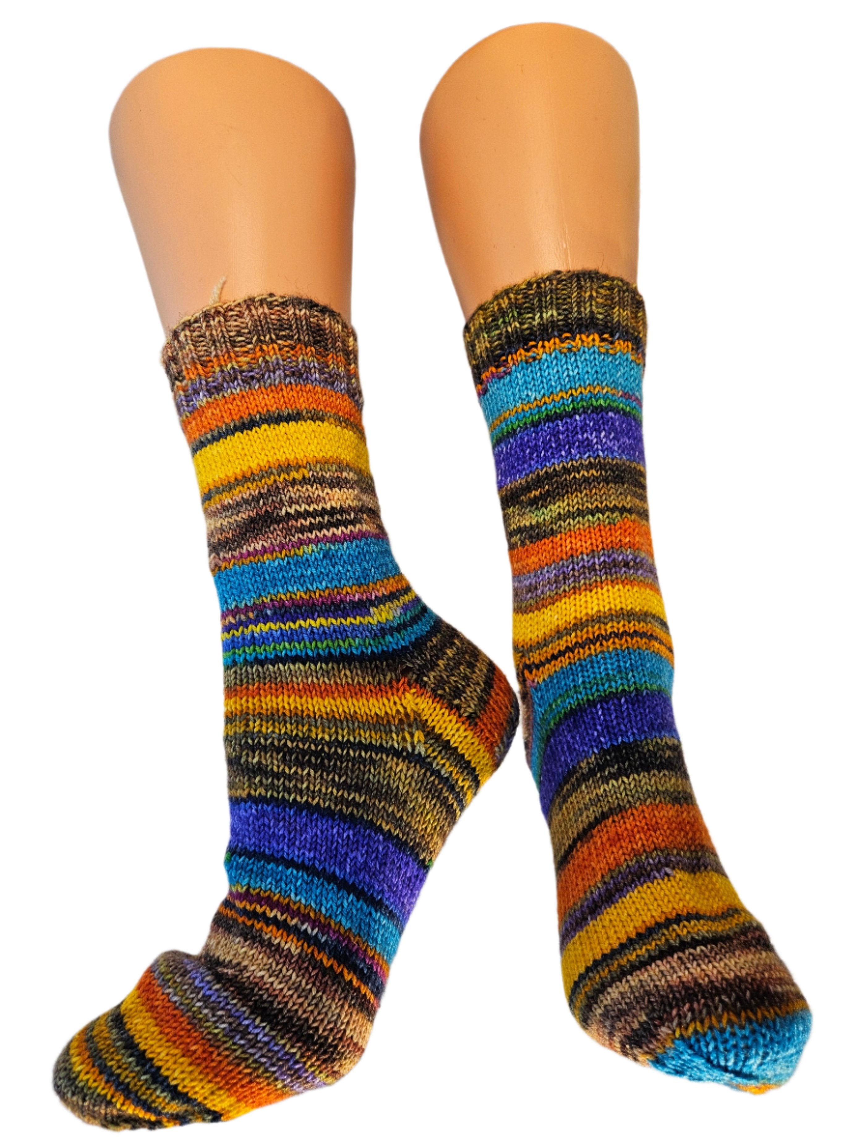 №S023. Hand Knitted Merino Wool socks. (Paradise) (RTS)