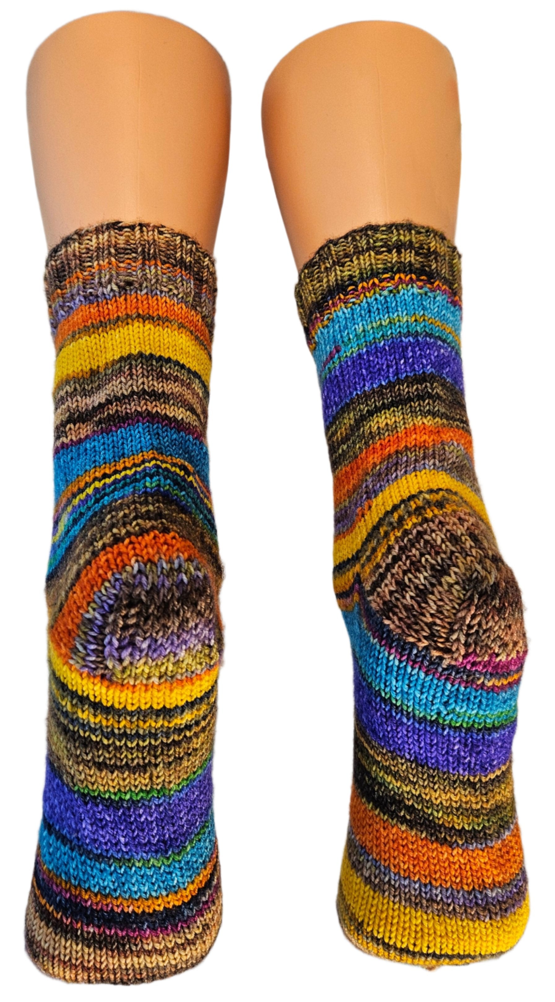 №S023. Hand Knitted Merino Wool socks. (Paradise) (RTS)