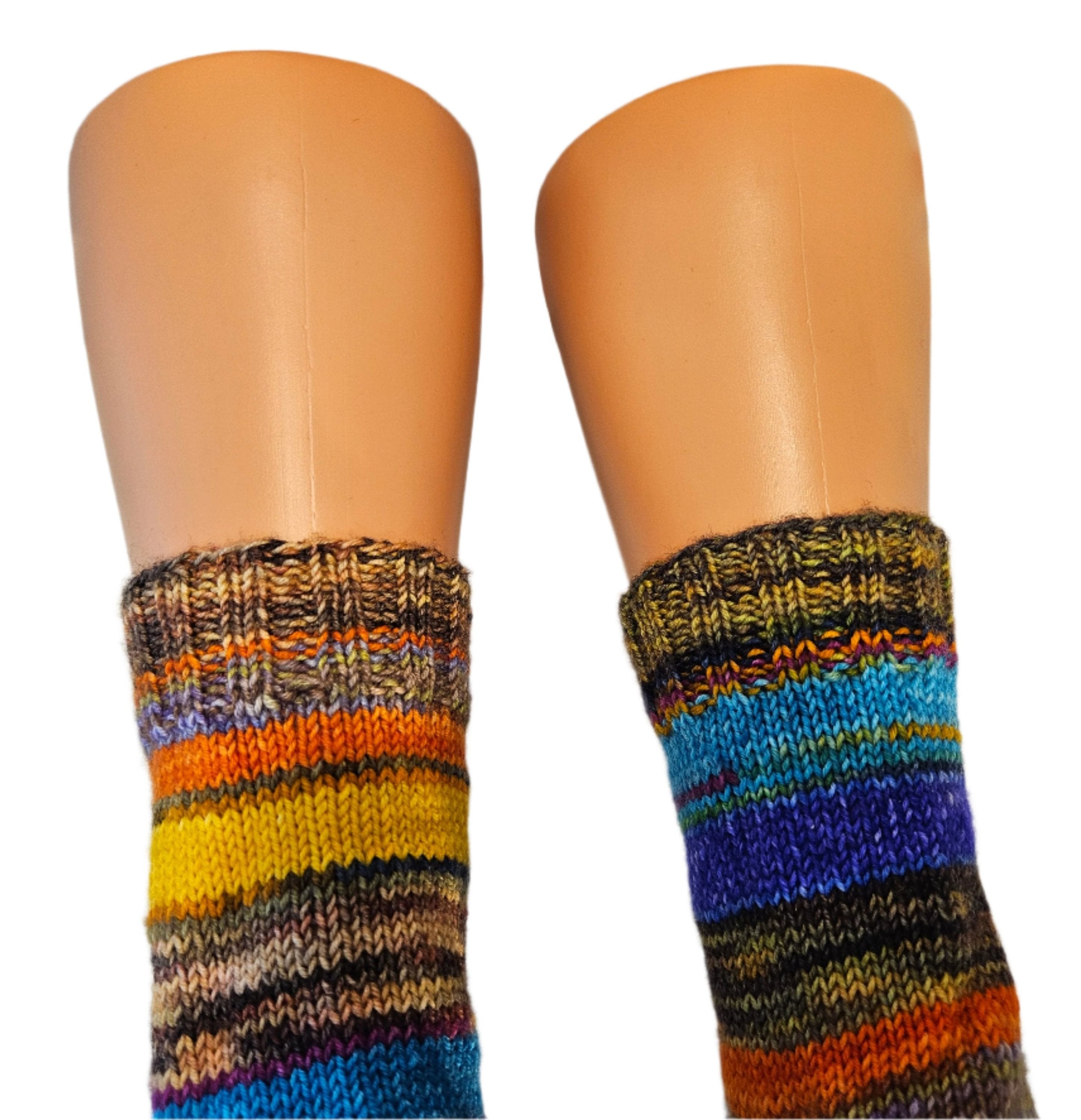 №S023. Hand Knitted Merino Wool socks. (Paradise) (RTS)