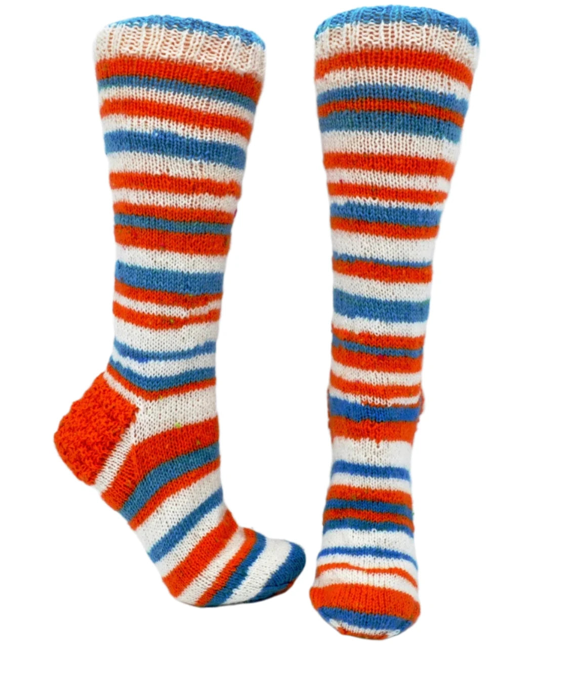 Cozy hand-knit Miami Dolphins socks in team colors, featuring logo perfect for game day wear