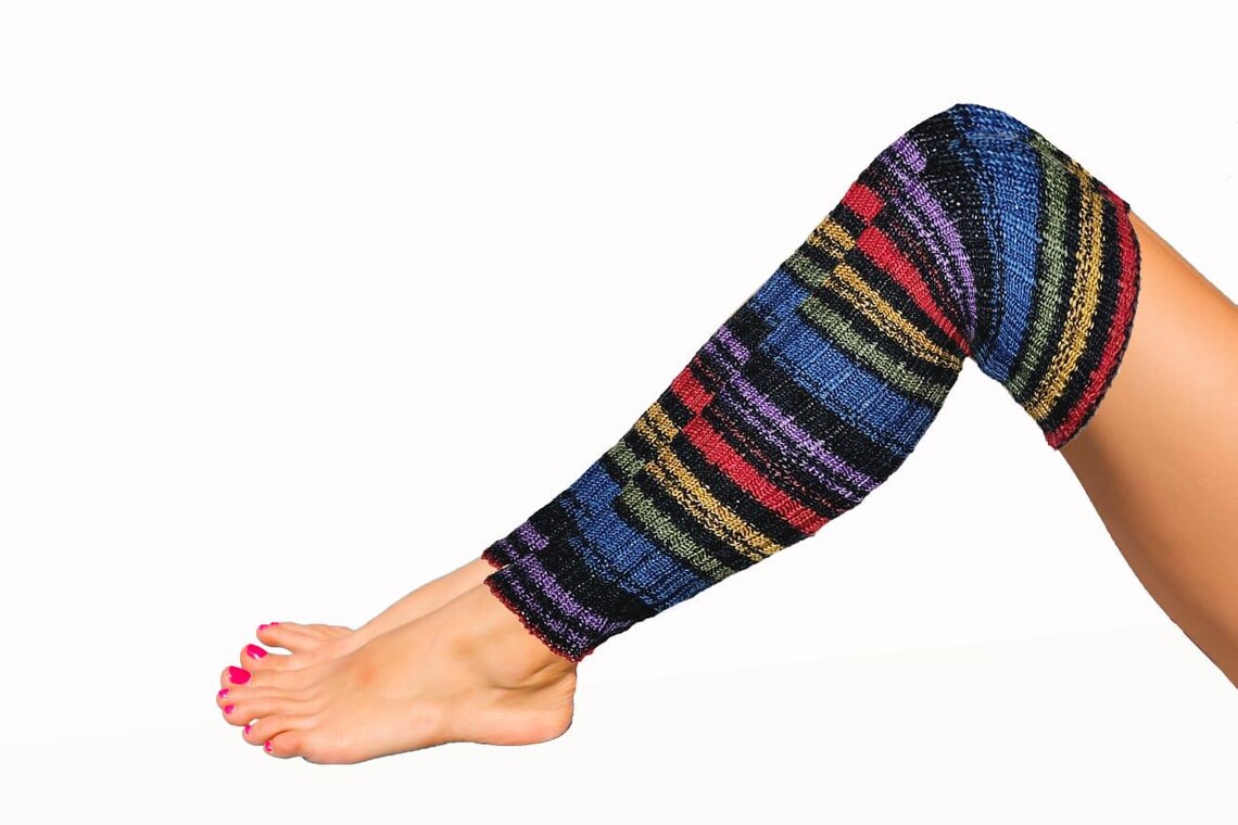 №S004. Thigh high leg warmers. (Multicolored) (RTS)