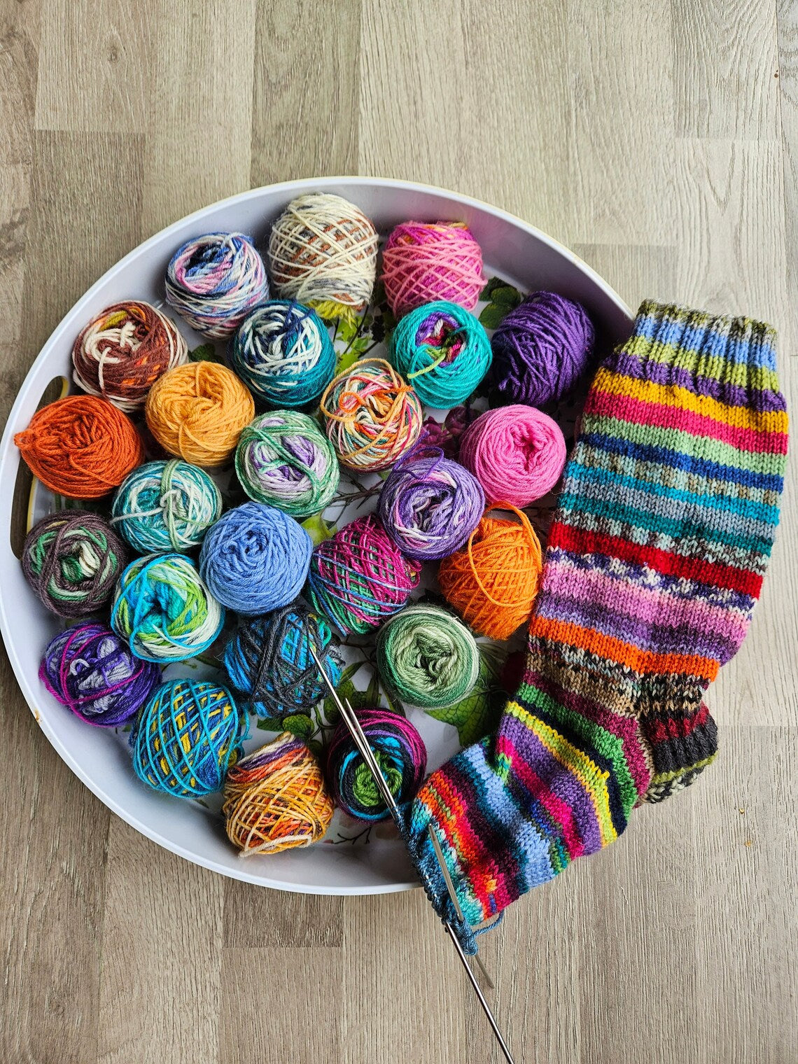 Vibrant Multicolored Yarn Skein Set